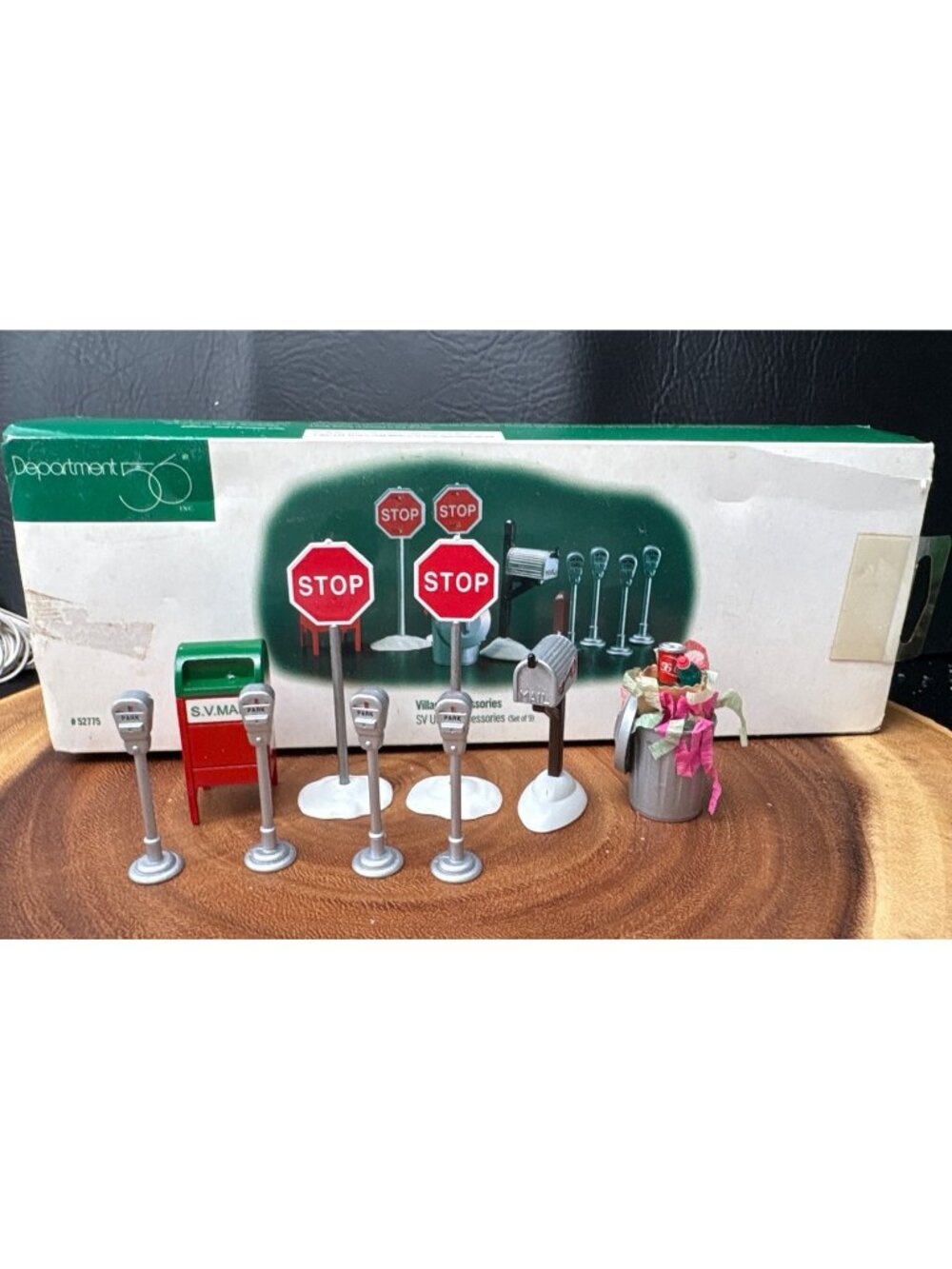 Department 56 Village Accessories SV Utility Set Stop Mailbox Parking Mini Decor